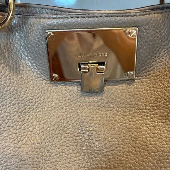 Michael Kors Bag Purse Handbag Leather Channing Large Pebbled Satchel Tote Bag - Picture 5 of 16